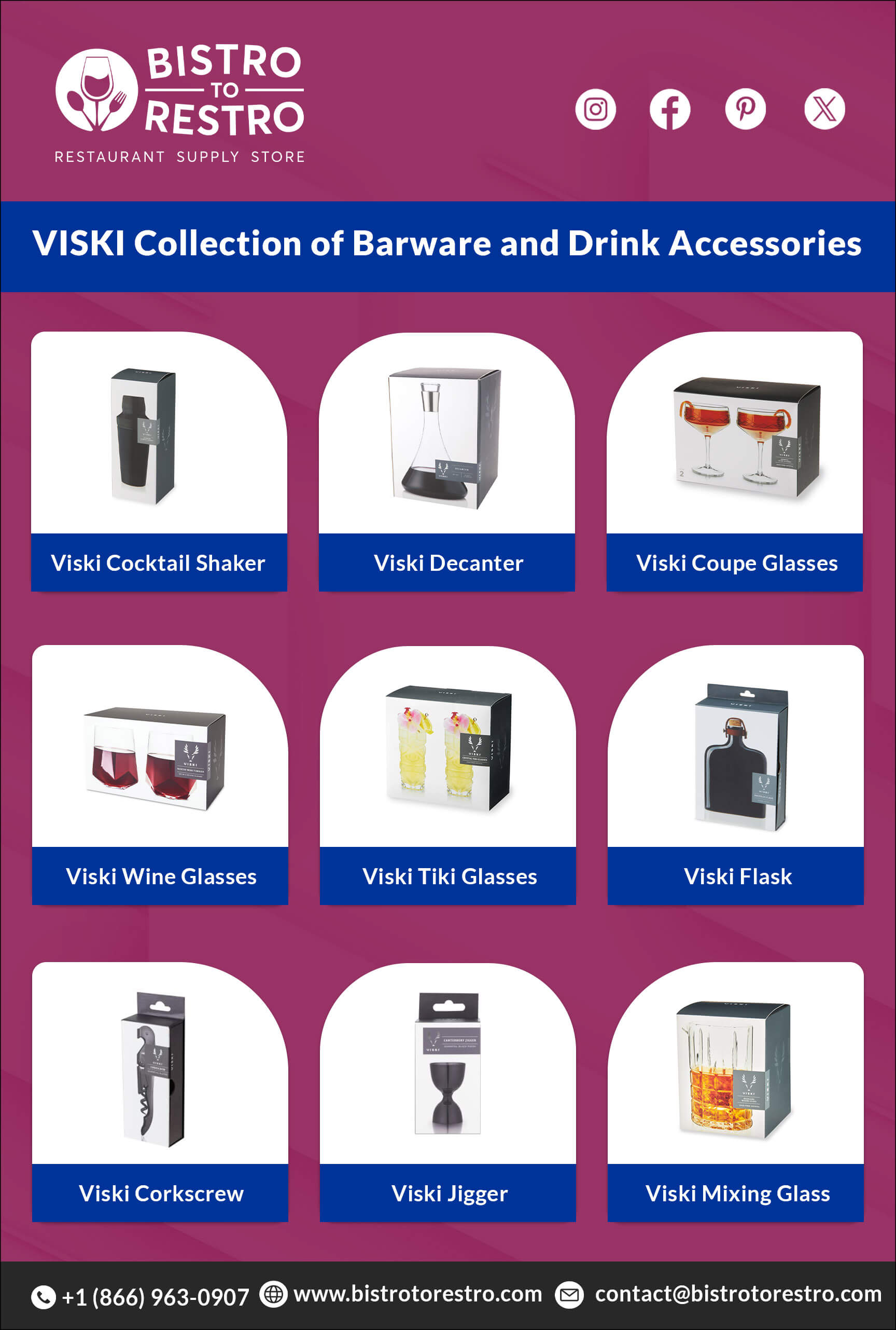 Viski BarWare set