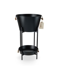 Black Beverage Tub with Stand & Tray by Twine LivingÂ®